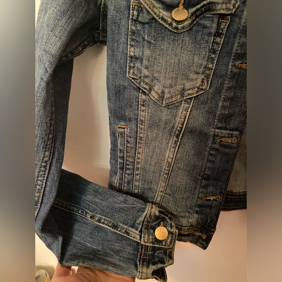 Zara Basic Spiky Studded Jean Jacket - New Without Tags - Picture 4 of 6